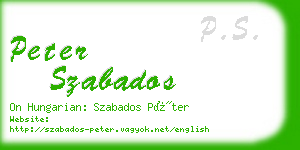 peter szabados business card